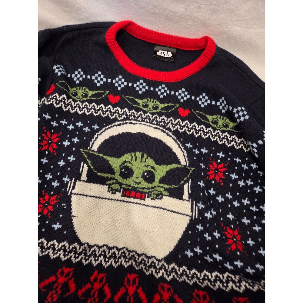 Star Wars Grogu Baby Yoda Ugly Christmas Sweater Geeknet Mandalorian Knit 2XL
